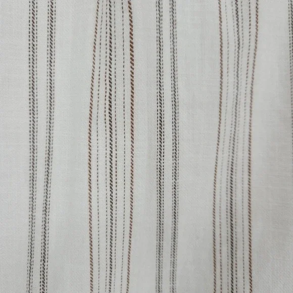 Antonio Melani Cropped Wide Leg Pants White Striped High Rise Pleated Palazzo - Picture 2 of 7